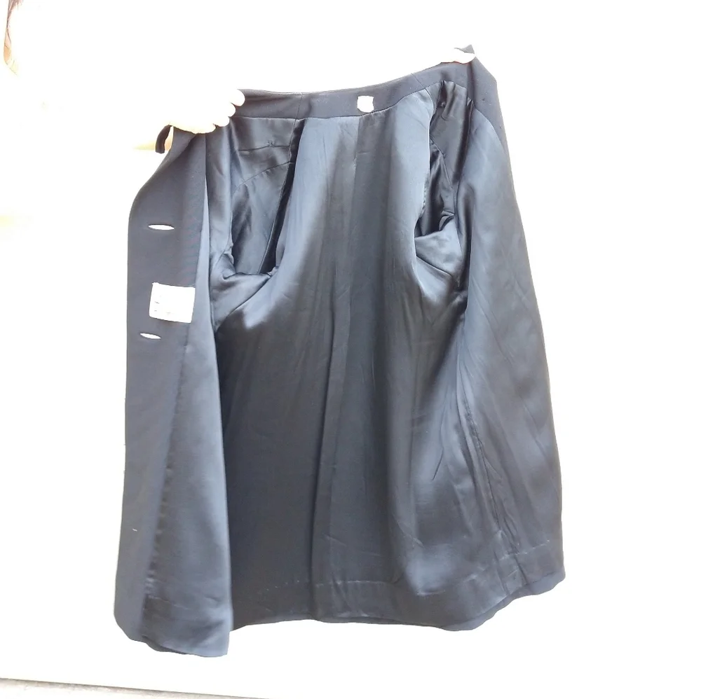 BLACK WOOL WEAVE COAT vintage 1960's 60's S M - Picture 9 of 10